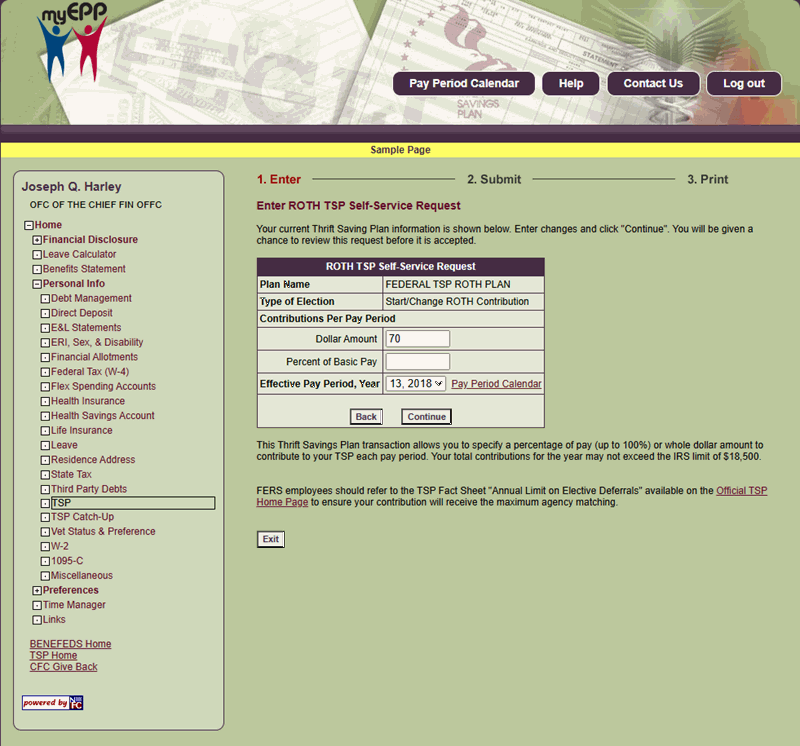 Roth TSP Self Service
